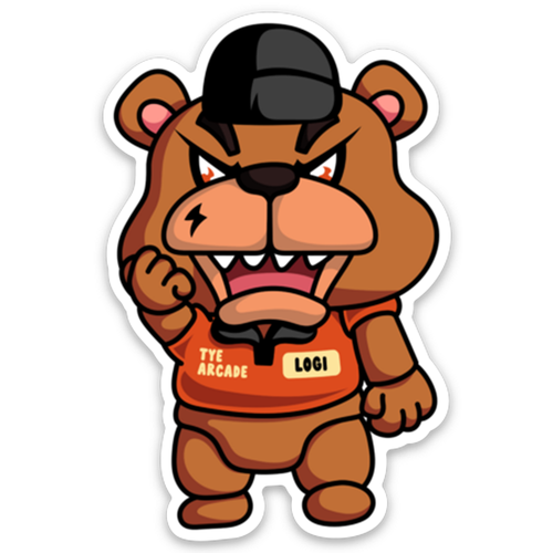Angry Logi Bear Sticker